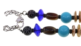 STERLING SILVER BEADED & SHELL FASHION NECKLACE