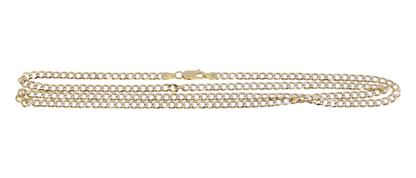 MENS STERLING SILVER VERMEIL CHAIN NECKLACE