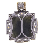 STERLING SILVER LABRADORITE & CUBIC ZIRCONIA PENDANT
