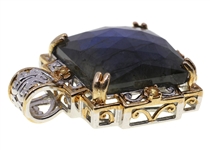 STERLING SILVER LABRADORITE & CUBIC ZIRCONIA PENDANT