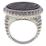 STERLING SILVER JUDITH RIPKA VERONA COIN RING 