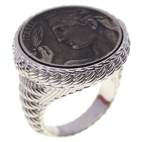 STERLING SILVER JUDITH RIPKA VERONA COIN RING 