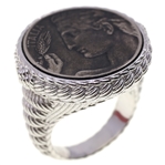 STERLING SILVER JUDITH RIPKA VERONA COIN RING 