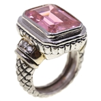WOMENS STERLING SILVER QUARTZ FASHION RING