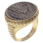 STERLING SILVER VERMEIL JUDITH RIPKA VERONA COIN RING