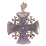 .935 SILVER FILIGREE MYSTIC TOPAZ CROSS PENDANT