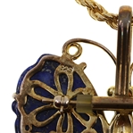 LAPIS & TOURMALINE BUTTERFLY STERLING VERMEIL NECKLACE