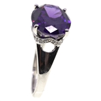 STERLING SILVER TOURMALINE & CUBIC ZIRCONIA RING