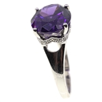 STERLING SILVER TOURMALINE & CUBIC ZIRCONIA RING