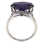 STERLING SILVER TOURMALINE & CUBIC ZIRCONIA RING