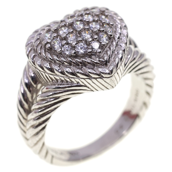 STERLING SILVER JUDITH RIPKA CZ HEART FASHION RING