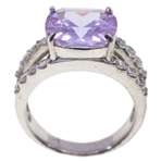 STERLING TOURMALINE & CUBIC ZIRCONIA FASHION RING