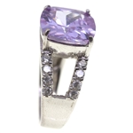 STERLING TOURMALINE & CUBIC ZIRCONIA FASHION RING