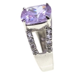 STERLING TOURMALINE & CUBIC ZIRCONIA FASHION RING