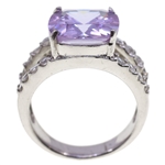 STERLING TOURMALINE & CUBIC ZIRCONIA FASHION RING