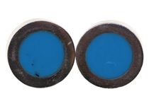 STERLING SILVER TAXCO TURQUOISE INLAY EARRINGS