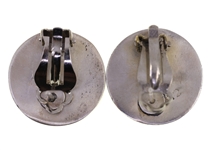 STERLING SILVER TAXCO TURQUOISE INLAY EARRINGS
