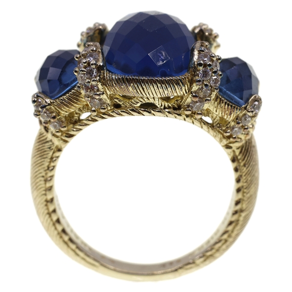 STERLING VERMEIL JUDITH RIPKA CUBIC ZIRCONIA RING