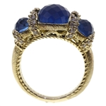 STERLING VERMEIL JUDITH RIPKA CUBIC ZIRCONIA RING