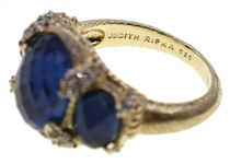 STERLING VERMEIL JUDITH RIPKA CUBIC ZIRCONIA RING