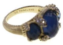 STERLING VERMEIL JUDITH RIPKA CUBIC ZIRCONIA RING