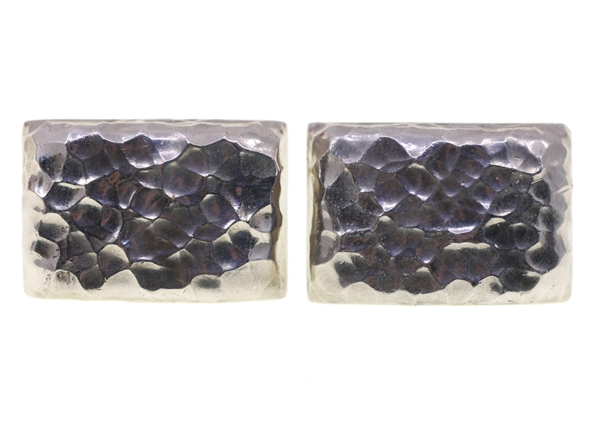 STERLING SILVER HAMMER-FINISH LEVER-BACK POST EARRINGS