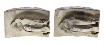 STERLING SILVER HAMMER-FINISH LEVER-BACK POST EARRINGS