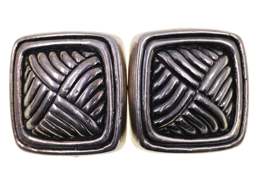 STERLING SILVER SIMON SEBBAG CLIP-ON EARRINGS