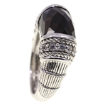 STERLING SILVER JUDITH RIPKA SMOKY QUARTZ & CZ RING