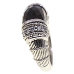 STERLING SILVER JUDITH RIPKA SMOKY QUARTZ & CZ RING