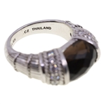 STERLING SILVER JUDITH RIPKA SMOKY QUARTZ & CZ RING
