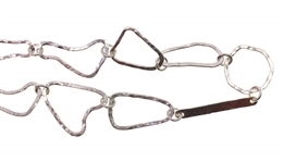 STERLING SILVER ABSTRACT HAMMER-FINISH CHAIN NECKLACE