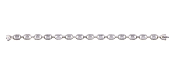 STERLING SILVER MARINER LINK MICRO-PAVE CZ BRACELET