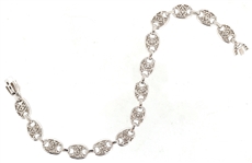 STERLING SILVER MARINER LINK MICRO-PAVE CZ BRACELET