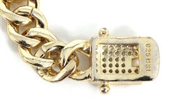 STERLING SILVER VERMEIL MICRO-PAVE CUBAN LINK BRACELET