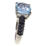 STERLING SILVER JUDITH RIPKA TOPAZ & TANZANITE RING 