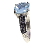 STERLING SILVER JUDITH RIPKA TOPAZ & TANZANITE RING 