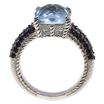 STERLING SILVER JUDITH RIPKA TOPAZ & TANZANITE RING 