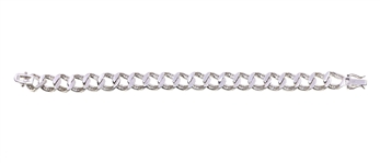 STERLING SILVER MICRO-PAVE CZ CUBAN LINK BRACELET