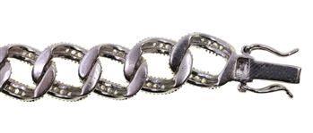 STERLING SILVER MICRO-PAVE CZ CUBAN LINK BRACELET