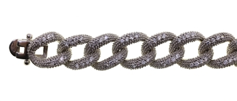 STERLING SILVER MICRO-PAVE CZ CUBAN LINK BRACELET