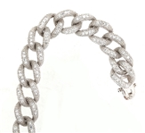 STERLING SILVER MICRO-PAVE CZ CUBAN LINK BRACELET
