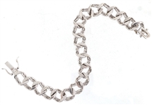 STERLING SILVER MICRO-PAVE CZ CUBAN LINK BRACELET