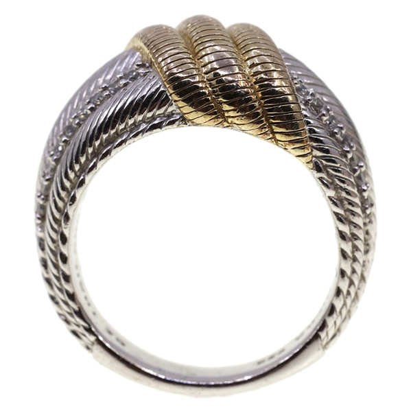 TWO-TONED STERLING JUDITH RIPKA CUBIC ZIRCONIA RING