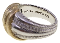 TWO-TONED STERLING JUDITH RIPKA CUBIC ZIRCONIA RING