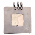 STERLING SILVER ROSE QUARTZ SQUARE PENDANT 