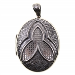 STERLING SILVER DANECRAFT OVAL-SHAPED LOCKET PENDANT