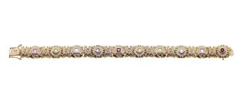 STERLING SILVER VERMEIL SEMI-PRECIOUS STONE BRACELET