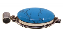 STERLING SILVER TAXCO TURQUOISE PENDANT
