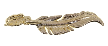 STERLING SILVER VERMEIL JUDITH RIPKA CZ FEATHER PENDANT